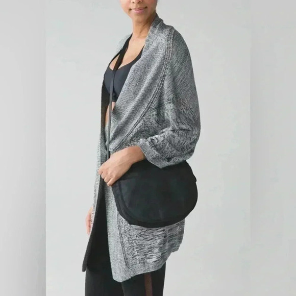 lululemon athletica Sweaters - Lululemon Savasana Wrap casual long sleeve heathered  grey cardigan jacket 6